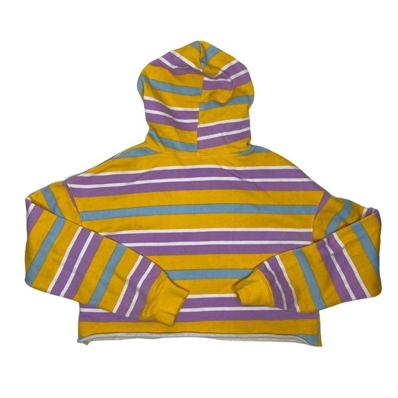 Flirtitude Active Striped Cropped Hoodie Sz Sm - Picture 2 of 6